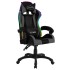 Silla gaming con luces LED RGB cuero sintético gris y