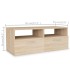 Mueble de TV 2 piezas madera de ingeniería roble 95x35x36