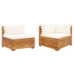 Muebles de jardín 2 piezas con cojines madera maciza de acacia