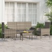 Set de muebles de jardín 4 pzas y cojines ratán sintético gris