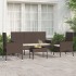 Set muebles de jardín 4 piezas y cojines ratán sintético