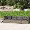 Set de muebles de jardín 4 pzas y cojines ratán sintético gris