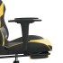 Silla gaming masaje y reposapiés cuero sintético negro