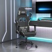 Silla gaming de masaje con reposapiés tela negro y camuflaje