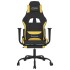 Silla gaming de masaje con reposapiés tela negro y