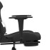 Silla gaming de masaje con reposapiés tela negro y