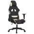 Silla gaming de masaje con reposapiés tela negro y