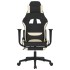 Silla gaming de masaje con reposapiés tela negro y