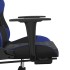 Silla gaming de masaje y reposapiés cuero sintético negro