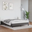 Estructura de cama de cuero sintético gris 140x190 cm