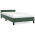 Estructura cama con cabecero terciopelo verde oscuro 90x200