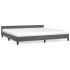 Estructura cama con cabecero terciopelo gris oscuro 200x200