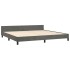 Estructura cama con cabecero terciopelo gris oscuro 200x200