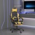 Silla gaming giratoria reposapiés cuero sintético negro