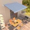 Toldo automático retráctil azul y blanco 400x300 cm