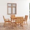 Juego de comedor para jardín 5 piezas madera maciza de acacia