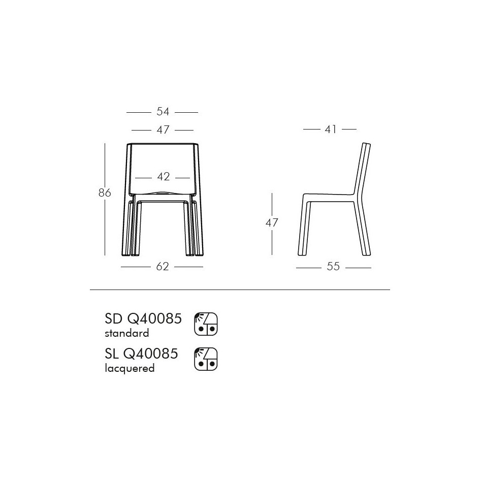 Silla apilable modelo Q4