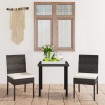 Conjunto de comedor de jardín 3 piezas ratán sintético negro