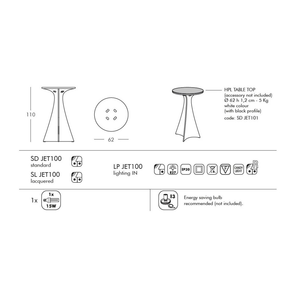 Mesa de diseño, modelo Jet