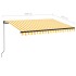 Toldo retráctil manual amarillo y blanco 350x250