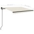 Toldo manual retráctil con LED crema 3x2,5