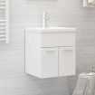 Mueble con lavabo blanco madera contrachapada