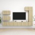 Set de muebles salón TV 8 pzas madera ingeniería roble