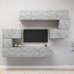 Set muebles de salón TV 8 pzas madera ingeniería gris hormigón