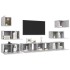 Set muebles de salón TV 8 pzas madera ingeniería gris