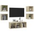 Muebles de pared de TV 5 pzas madera contrachapada color