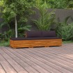 Muebles de jardín 3 piezas con cojines madera maciza de acacia