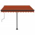 Toldo de pie retráctil manual naranja y marrón 300x250