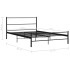 Estructura de cama de metal negro 160x200