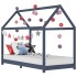 Estructura de cama infantil madera maciza pino gris 90x200