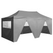 Carpa plegable profesional con 4 paredes acero antracita 3x6 m