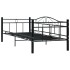 Estructura de cama de metal negro 90x200