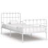 Estructura de cama con base de listones metal blanco 90x200