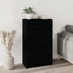 Cajonera de madera contrachapada negro 60x36x103 cm