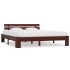 Estructura de cama madera maciza pino marrón oscuro 160x200