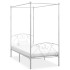 Estructura de cama con dosel metal blanco 120x200