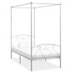 Estructura de cama con dosel metal blanco 120x200 cm