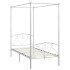 Estructura de cama con dosel metal blanco 120x200