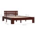 Estructura de cama madera maciza pino marrón oscuro 120x200