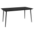 Mesa de comedor de jardín acero y vidrio negra 150x80x74