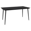 Mesa de comedor de jardín acero y vidrio negra 150x80x74 cm