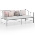 Estructura de sofá cama extraíble de metal gris 90x200