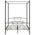 Estructura de cama con dosel metal negro 160x200