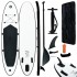 Juego de tabla de paddle surf hinchable negro y