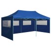 Carpa plegable profesional con 4 paredes acero azul 3x6 m