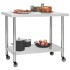 Mesa de trabajo para cocina con ruedas acero inox 100x45x85